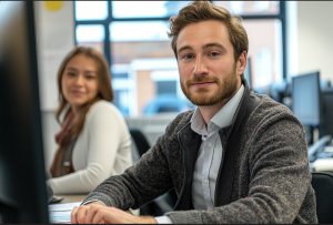 An image of an employees at workstation: - Employee Empowerment